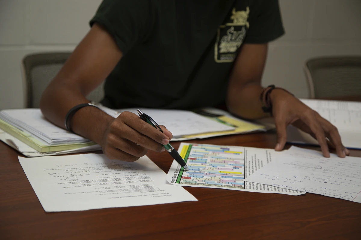 image of student taking an exam